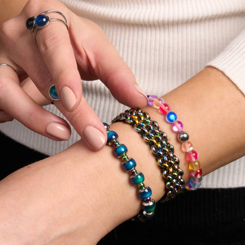 Candy Crush | Silber | Galaxie Glasperlenarmband